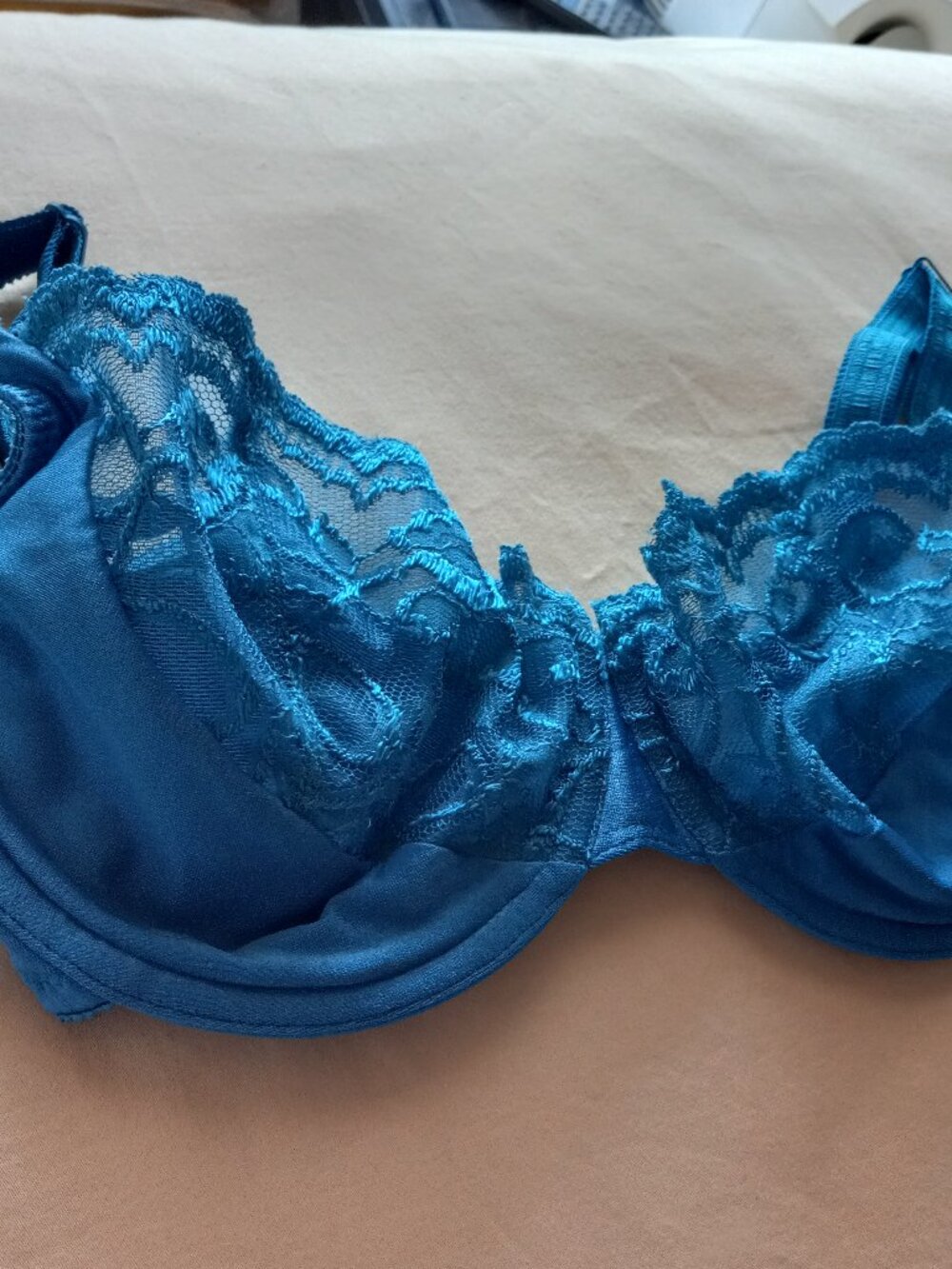 Vintage Victoria Secret Bra 34DD Teal Lace